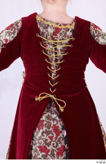  Photos Woman in Historical Dress 73 16th century red decorated dress upper body 0009.jpg